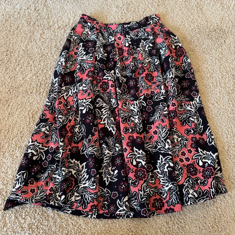 Floral Black and Pink Skirt